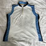Tail Womens Large L Tank Top Polo Golf Sleeveless Tennis 1/4 Zip Blue White Photo 0