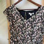 She + Sky Black Floral Playsuit Romper Size L Photo 2