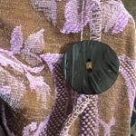 CMC Color Me Cotton Pink Brown Floral Jacquard Short Blazer Jacket Size XL Flaw Purple Photo 8