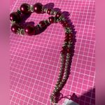 PANNEE by Panacea Elegant floral Silver Burgundy Beaded Necklace lightweight 20” Red Photo 5