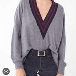 Urban Outfitters  Gray Striped V Neck Sweater Shirt Photo 0