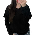 Mossimo Supply Co Mossimo Black Tiered Ruffle Long Sleeve Sweater Top Size Small Photo 0