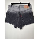 Levi's 501 Shorts Size 27" Black Hombre Denim Jean Cut Off Frayed Raw Hem Photo 2