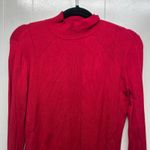 Tribal Mock Neck Pullover Red Long Sleeve Sweater Women's Size Medium Photo 2