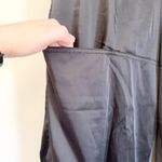 ZARA  Black Satin Wide Leg Cargo Pocket Pants Small Photo 1