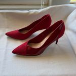 Coutgo Women’s Pointed Toe High Heels Pumps Patent Suede Stiletto Heels Red 10 Photo 3