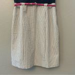 ⭐️Alyx navy blue lace and striped belted button front collared dress size 10 Photo 14