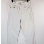 AGOLDE Womens Jeans White Riley High Rise Straight Crop Denim Button Fly Size 27 Photo 3