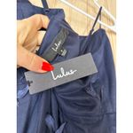 Lulus NWT  Abundant Charm Navy Blue 3D Floral Applique Maxi Dress Cocktail Size S Photo 7