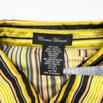 Bonnie Howard Womens Satin Top Size 20 Retro Mod Disco 70s Stripe Groovy Funky Yellow Photo 6