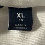 Lands' End  Women's White Denim Jacket XL Long Sleeve Casual Photo 10