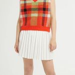 Cider Red Plaid Knitted Sweater Vest Photo 0