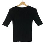 ZARA  Knit Black Ribbed Knit Scoop Neck Half Sleeve Top M Photo 1
