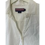 Vineyard Vines Vineyard Vine White Long Sleeve V-Neck Ruffle Trim Button-Up Shirt Women's 14 Photo 1