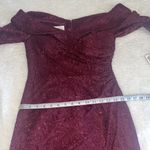 Oleg Cassini  Off-the-Shoulder‎ Lace Sheath Dress Wine Size 8 NWT Photo 4