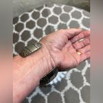 Vintage Silver Tone Floral Cuff Bracelet wide cuff floral design boho feminine Photo 6