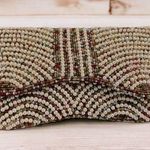 okpta1519426 Hand Beaded
Pearl and bead Clutch Purse Red Photo 0