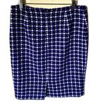 Talbots  ~ PETITE | Blue & Black Polka Dot design | zipper back | Dress skirt Photo 2