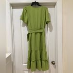 Luxology  Olive Green Midi Dress with Belt Photo 2
