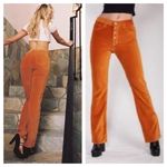 Revice Denim Revice Sweet Talker Pants Flare Jeans Velvet High Rise Orange Boho 27 Retro 70s Photo 0