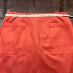 LOFT Outlet Coral Faux‎ Suede Mini Skirt Pockets Women's Size 12 New Fall Red Photo 10