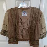 Moschino Vintage 1990s Western Tan Suede Leather Bolero Jacket EUC Sz 8 Photo 12