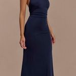 Meshki  Elyna Slink Halter Dress - Navy. Size US4. Photo 3