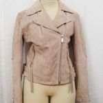 BCBGeneration BCBG Suede Leather Taupe Motorcycle Style Jacket Size Medium Photo 0