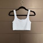 Aeropostale  Light Blue Ribbed Stretch Crop Tank Top Sports Bra Women’s Sz S EUC Photo 2