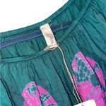 Elan  Green and Pink Boho Blouse Photo 4