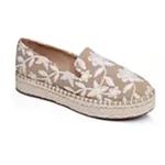Joie  Cara-BF Beige and White Floral Embroidered Espadrille Slip-Ons Size 6.5 Photo 1