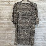 JM Collection Womens L Shift Dress Yellow Black Paisley Floral Flared 1/2 Sleeve Photo 4