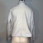 Chico's Chico’s light blue silver zipper faux leather motorcycle jacket coat womans M Photo 2