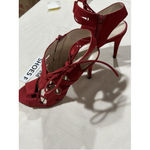 Woman’s RNR Republic Open Toe Strappy Tie Red Stiletto Heel Shoe 8 M Photo 2