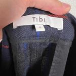 Tibi Navy Blue Plaid Print High Waist Pleated Tapered Leg Trouser Pants Size 4 Photo 6