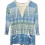 Christopher & Banks  Blue Green Pullover Hoodie Small Photo 0