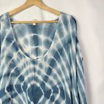 Elan Boutique Blue & White Tie Dye Short Sleeve Top OS Photo 2
