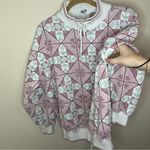 Jason Maxwell Vintage  Women's Large Pink White Quilted Sweater Turtleneck Photo 2