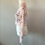H&M  Cropped Floral Long Sleeve Top Pink Size Small Photo 3