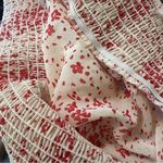 Princess Polly  Cream & Red Floral Sheer V-Neck Wide Smocked Waist Mini Dress 8 Photo 15