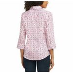 Foxcroft  NYC Women's Easy Care Pink Abstract Print Button Down Shirt Size Medium Photo 1