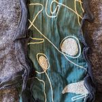 Fredd + Basha Navy Rectangular Embroidered Coastal Grandma Lagenlook Scarf Photo 1