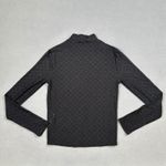 Forever 21 NWT  Top Shirt Womens S Black Long Sleeve Mock Neck Knit Eyelet Tee Photo 1