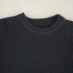 Women's Black Ripped Oversized Sweater Knitted Raw Trim Long Sleeve Photo 2