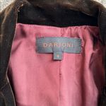 Darjoni Brown Velvet Blazer Jacket Women Size 6 Tailored Two Button Black Photo 1