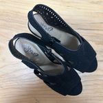 Y-Not Y•Not Laser cut Slingback Black Peep Toe Zipper Heels 8.5 Photo 2