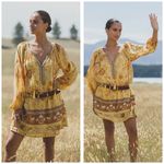 Spell & The Gypsy Mystic Tunic Mini Dress Sunflower Size XS Yellow Long Sleeve Photo 0