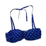 Cacique Simply  Royal Blue & White Polka Dot No Wire Halter Bikini Top Sz 20 New Photo 0