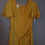 David's Bridal DAVID’S BRIDAL Bridesmaid Dress Women’s Size 6 Flutter Sleeve Crepe Satin Ruffle Photo 14