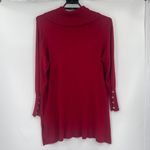 The Limited  Cowl Tunic Sweater Sz 1X Gold Button Garnet Holiday Preppy Office Photo 3